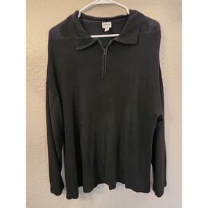 Armani Collexioni by Giorgio Armani  Men's Sweater, Size 2X, XXL, Black, 1/4 Zip
